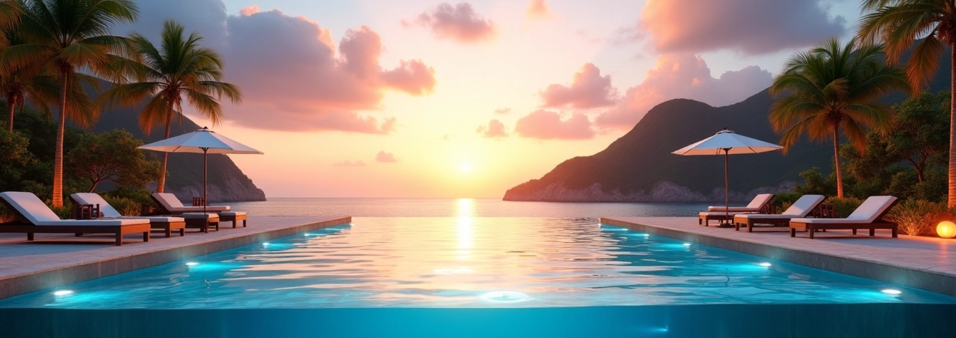 piscine avec plage immergée